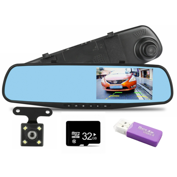 1080P HD Rearview Mirror Car DVR Dual Dash Cam Camera Front Rear Video Recorder - Image 3