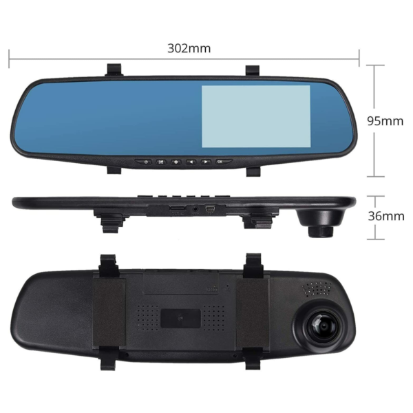 1080P HD Rearview Mirror Car DVR Dual Dash Cam Camera Front Rear Video Recorder - Image 6