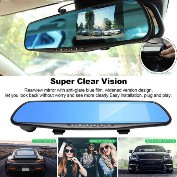 1080P HD Rearview Mirror Car DVR Dual Dash Cam Camera Front Rear Video Recorder - Image 8