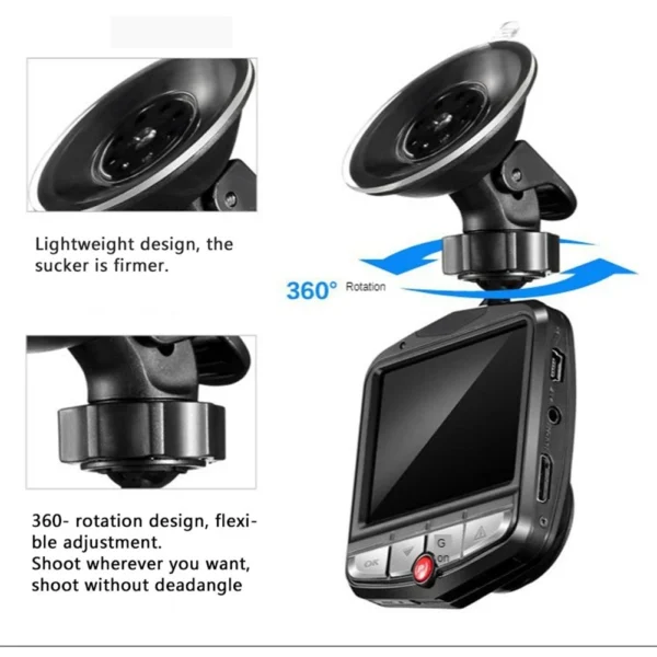 1- Car Camera HD 1080P Dashcam DVR Recorder - Image 2