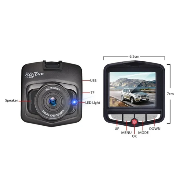 1- Car Camera HD 1080P Dashcam DVR Recorder - Image 3