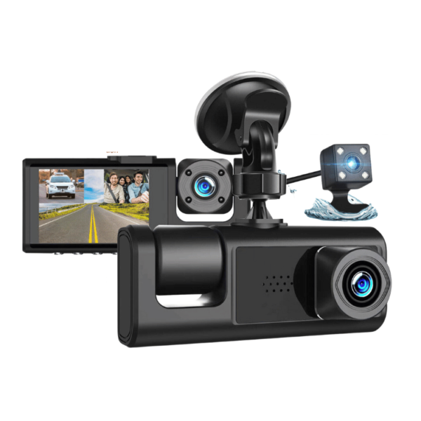 3- HD 1080P Car Dual Lens Dash Cam Front/Rear/Inside Video Recorder Camera G-sensor