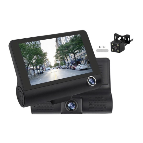 2- Car DVR 4" 3 Lens Dash Cam Front and Rear Video Recorder Camera G-sensor 1080P